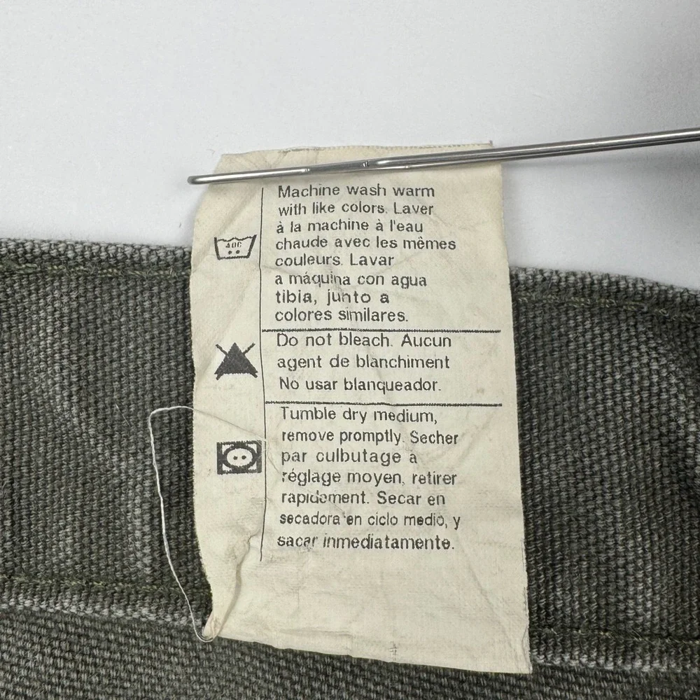 Carhartt Carpenter Pants 42x30 Cotton Canvas Workwear Durable Faded Olive Green
